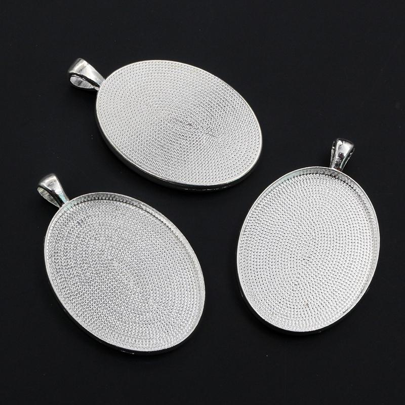Neue Mode 5 Stück/Los 30x40mm Innenmaß 8 Farben Beschichtet Einfacher Stil Cabochon Basis Fassung Anhänger Anhänger