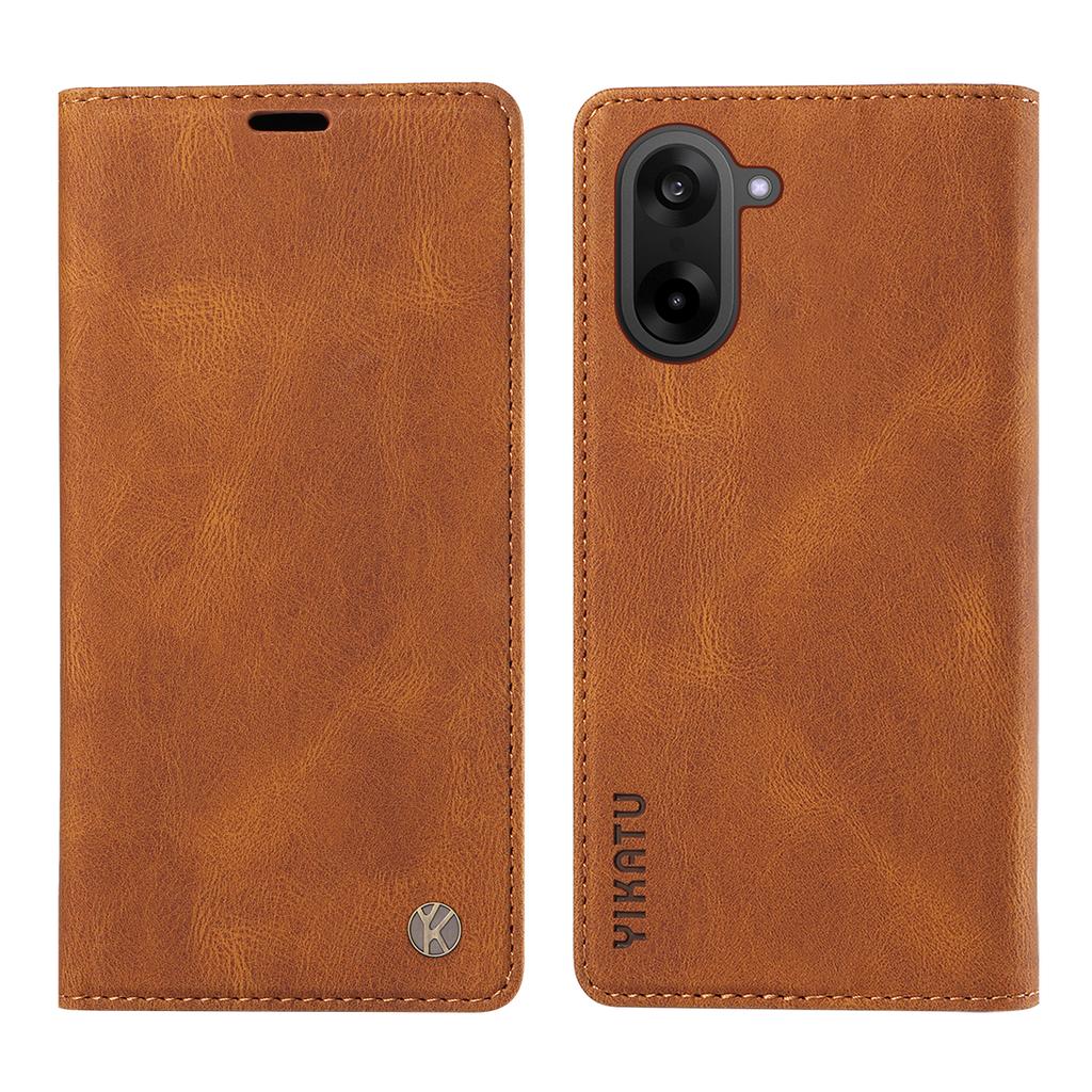For OnePlus Nord CE5 5G/OnePlus Ace 5 Racing 5G Leather Cover YIKATU YK-004 Skin-Touch Wallet Phone Cases