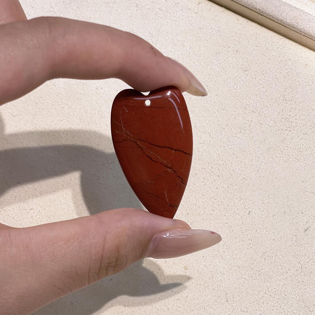 1Pc Natural Stone Elongated Heart Pendant 24×40mm Single Hole Gemstone Charm For DIY Necklace Jewelry Making