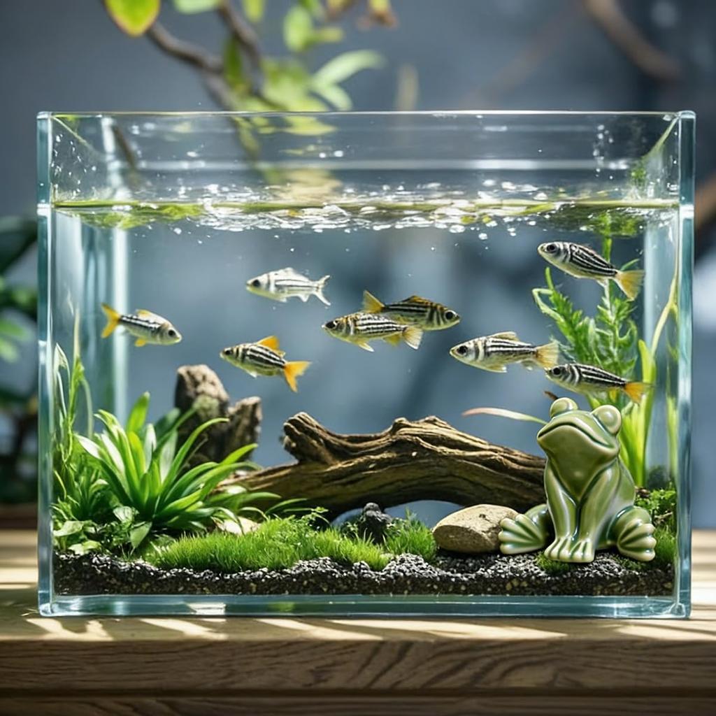 Bonsai Water Feature, Whimsical Ceramic Frog Statue for Paludarium, Fairy Garden & Indoor Plant Decor