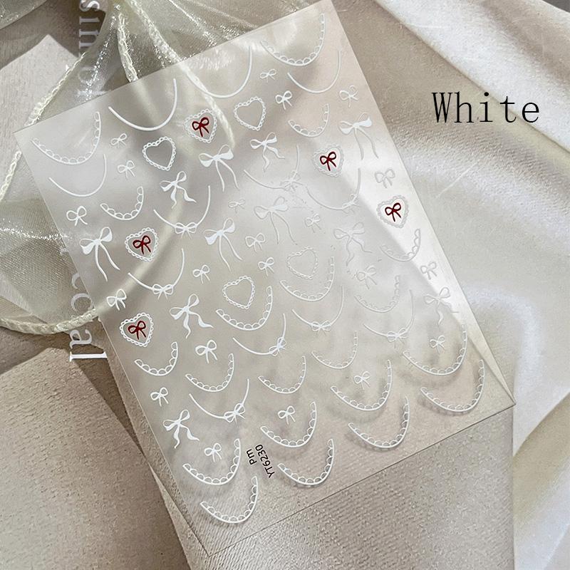 3D White Fish Tail Nail Stickers DIY Nail Art Decals for Women Easy Apply Manicure Artwork Decoration