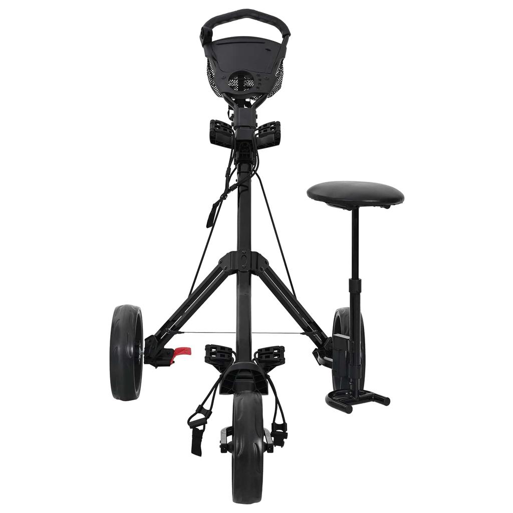 Golf Trolley with Seat Black 95 x 69 x 114 cm Iron