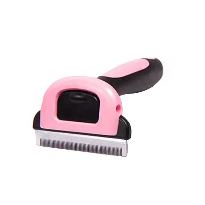 Peines para quitar el pelo de perros, cepillo para gatos, herramientas de aseo, accesorio cortapelos desmontable para mascotas, peines recortadores para mascotas, suministro de Furmins para perros y gatos 7cm*13.5cm pink