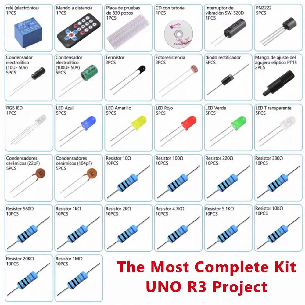 The Most Complete Kit for arduino Uno_R1 Board Programming Project DIY Electronics Laboratory Smart Beginner Kit for ATmega118P