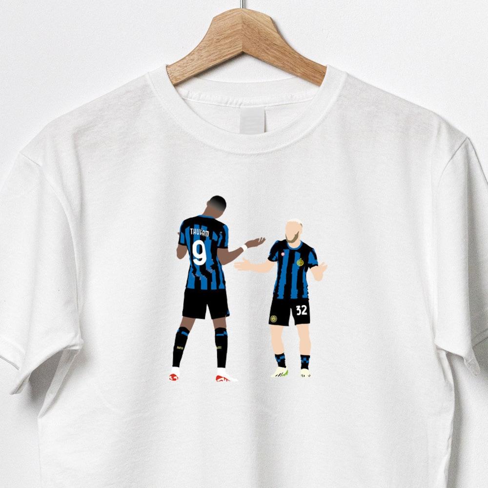 

Thuram And Dimarco T Shirt Inter Fan Gift For Fans Unisex Tikus Dima S разноцветный