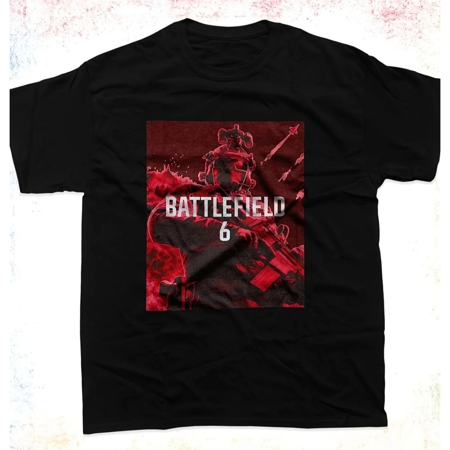 

Футболки Battlefield 6 для мужчин и женщин _ Повседневные с круглым вырезом, Подходят для всех сезонов, С принтованными узорами S чёрный