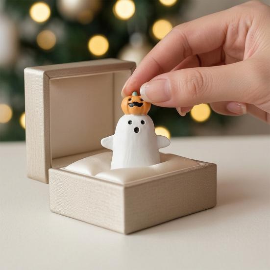 Yousheng Cute Halloween Resin Sculpture, Small Table Decorations, Mini Adorable Owl Bat Pumpkin Ghost Decor for Party Home Scenes Creative Holiday