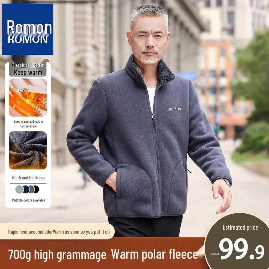 Luomon Men's Plus-Size Warm Fleece Winter Jacket