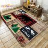 Estilo country fazenda lodge urso alce veados tapete macio quadrado flanela casa do vintage sala de estar tapetes quarto