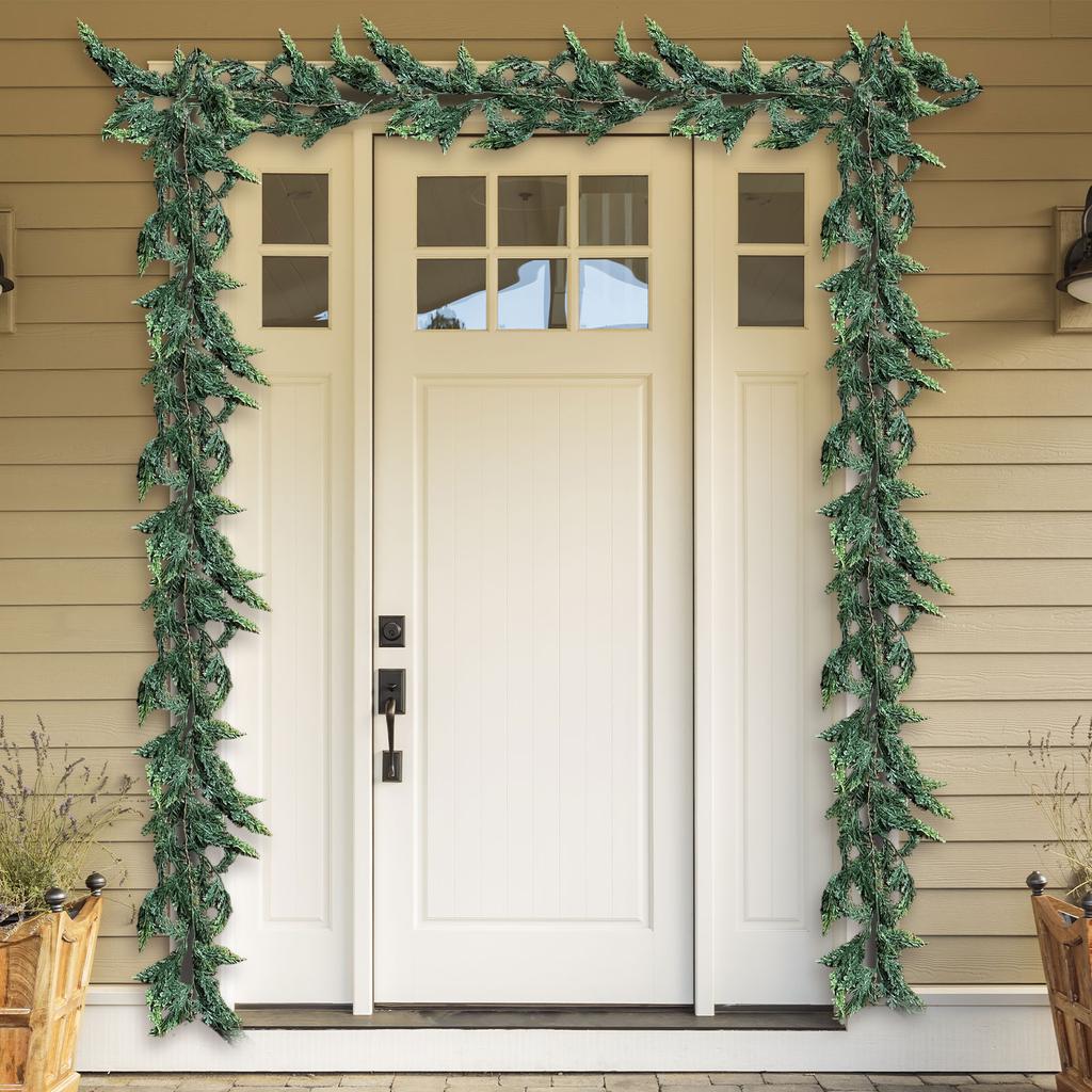 Artificial Simulation Christmas Leaf Cane Soft Feel Needle Vine Door Head Decoration Wall Hanging