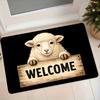 1pc Adorable Lamb Welcome Mat Suitable for -Weather / Use, Non-Slip Absorbent Flannel with Cute Little Lamb Holding Welcome Sign, Machine Washable Sui