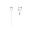 VENTFILLE Silver Gold Color Moon Cute Cat Earrings for Women's Pearl Moonstone Opal Jewelry Gift 925 Stamp Dropship Wholesale