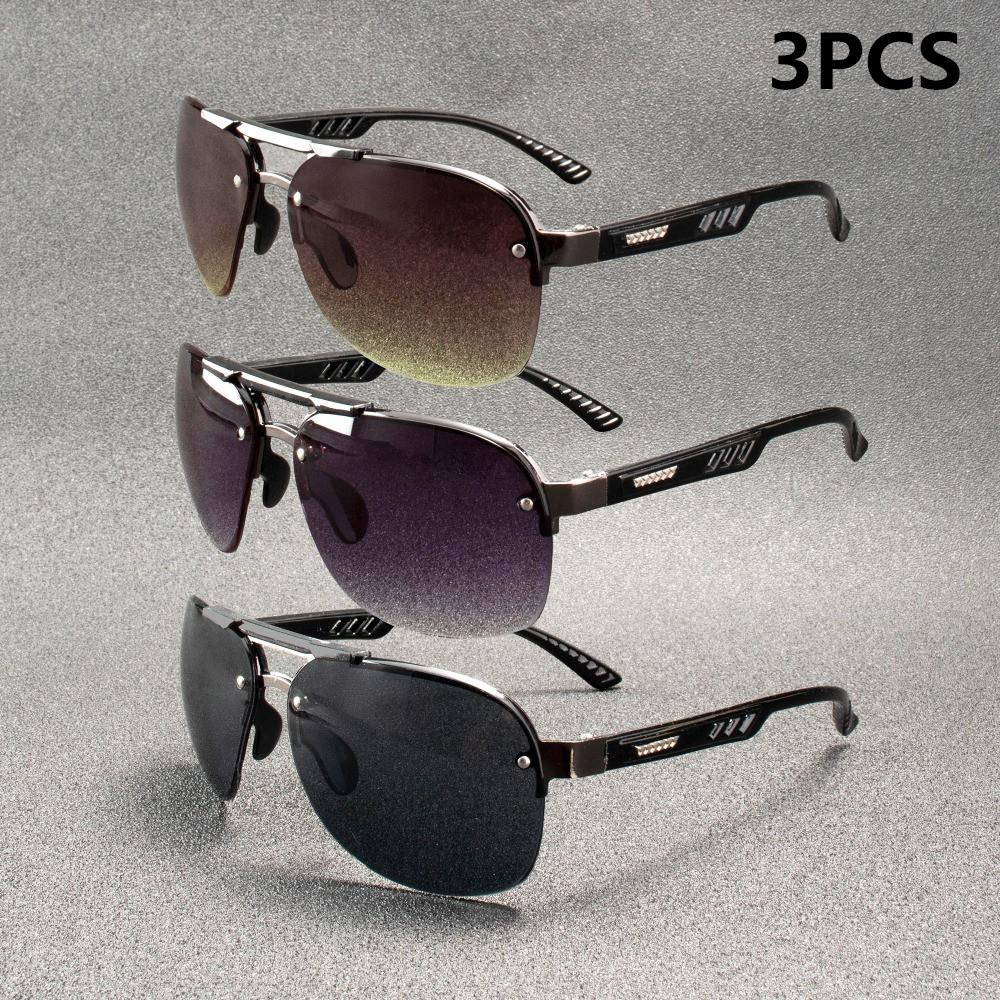 3PCS Vintage Sunglasses Women Men Brand Designer Driving Classic Mirror Sun Glasses Female Oculos De Sol