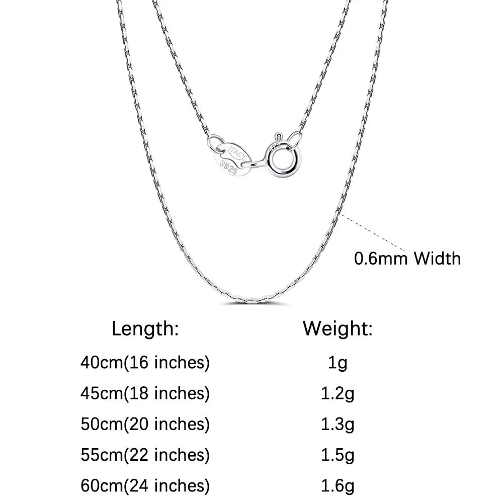 Rinntin 925 Silver Italian Handmade 1.2mm Chopin Chain Necklace for Women Fashion Simple Basic Neck Chain Jewelry SC53