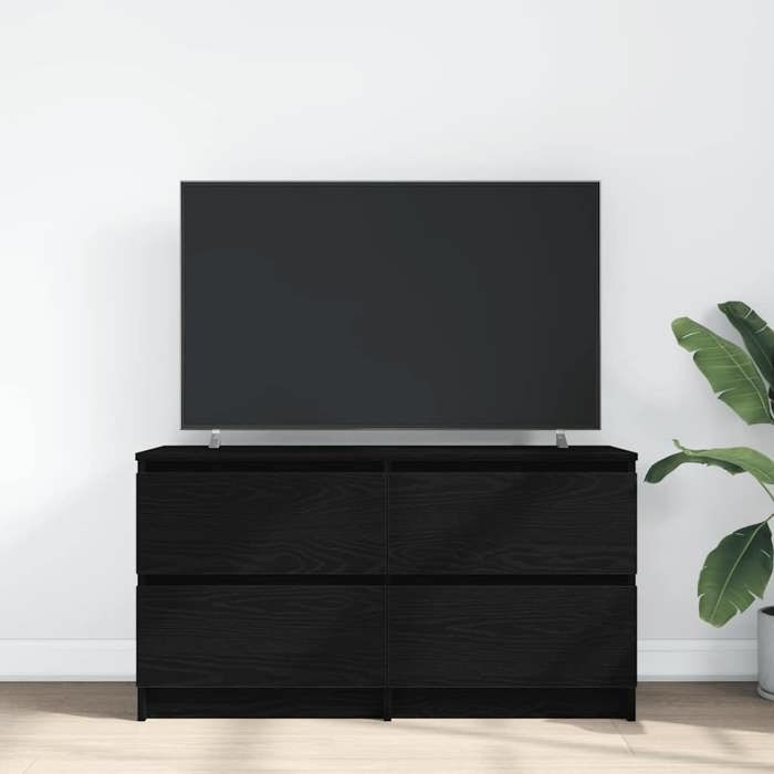 VidaXL Meuble TV noir 100x35x54 cm bois d'ingénierie, banc tv, meuble hifi, centre de divertissement, buffet tv, meuble 861797
