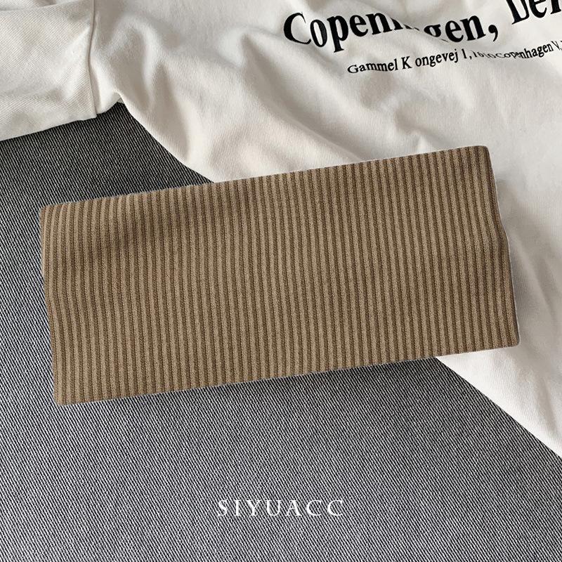 NewJeans Damen Weißes Elastisches Sportstirnband - Schlicht, Vielseitig, Strickstil