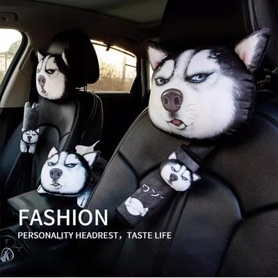 Encosto de cabeça para carro suprimentos 3D Husky apoio de cabeça para pescoço almofada para carro travesseiro para pescoço travesseiro para carro