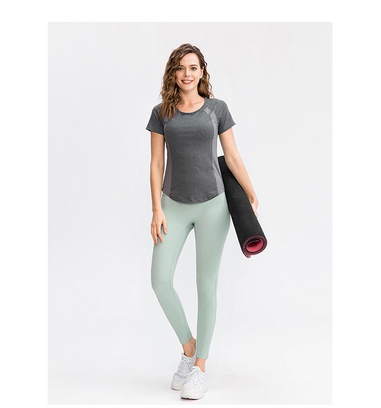 Women's Short Sleeve Mesh Yoga T-Shirt – Breathable, Quick-Dry, High Elastic Fitness Wear