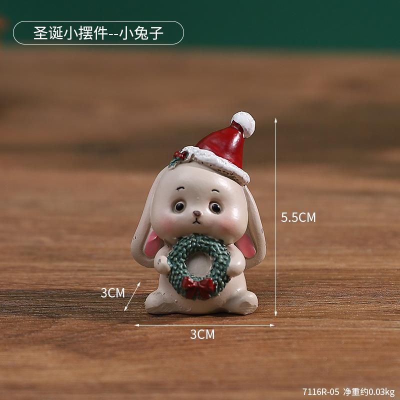 Christmas Mini Resin Figurines Christmas Decorations Ornament Desktop Cute Santa Clause Snowman Elk Ornament Navidad Xmas Decor