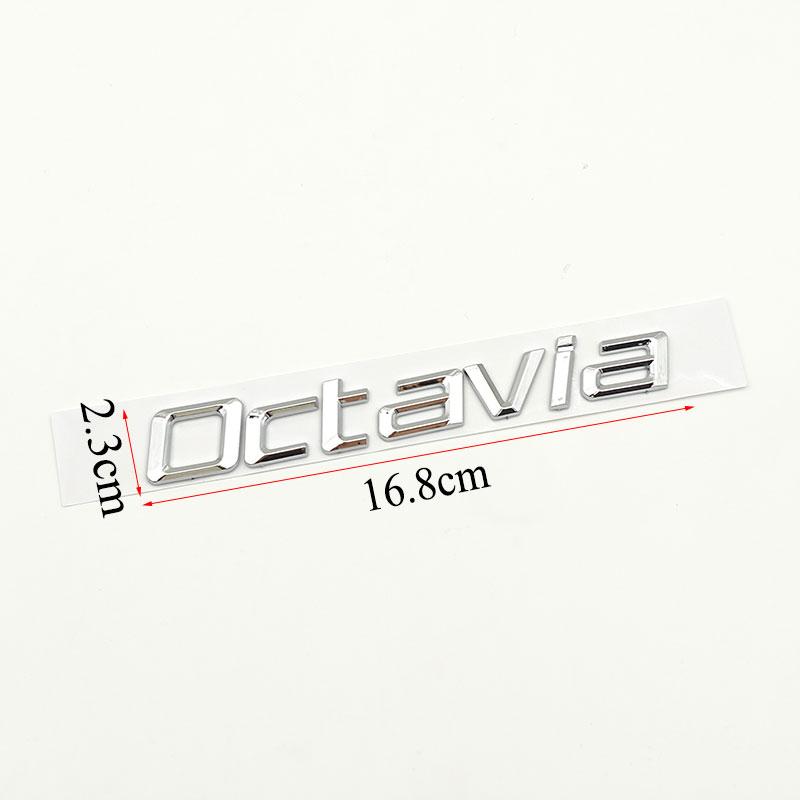 3D ABS Kendinden Yapışkanlı Krom Siyah Harfler Logo Octavia Amblemi Araba Arka Bagaj Sticker Rozet Oto Aksesuarları