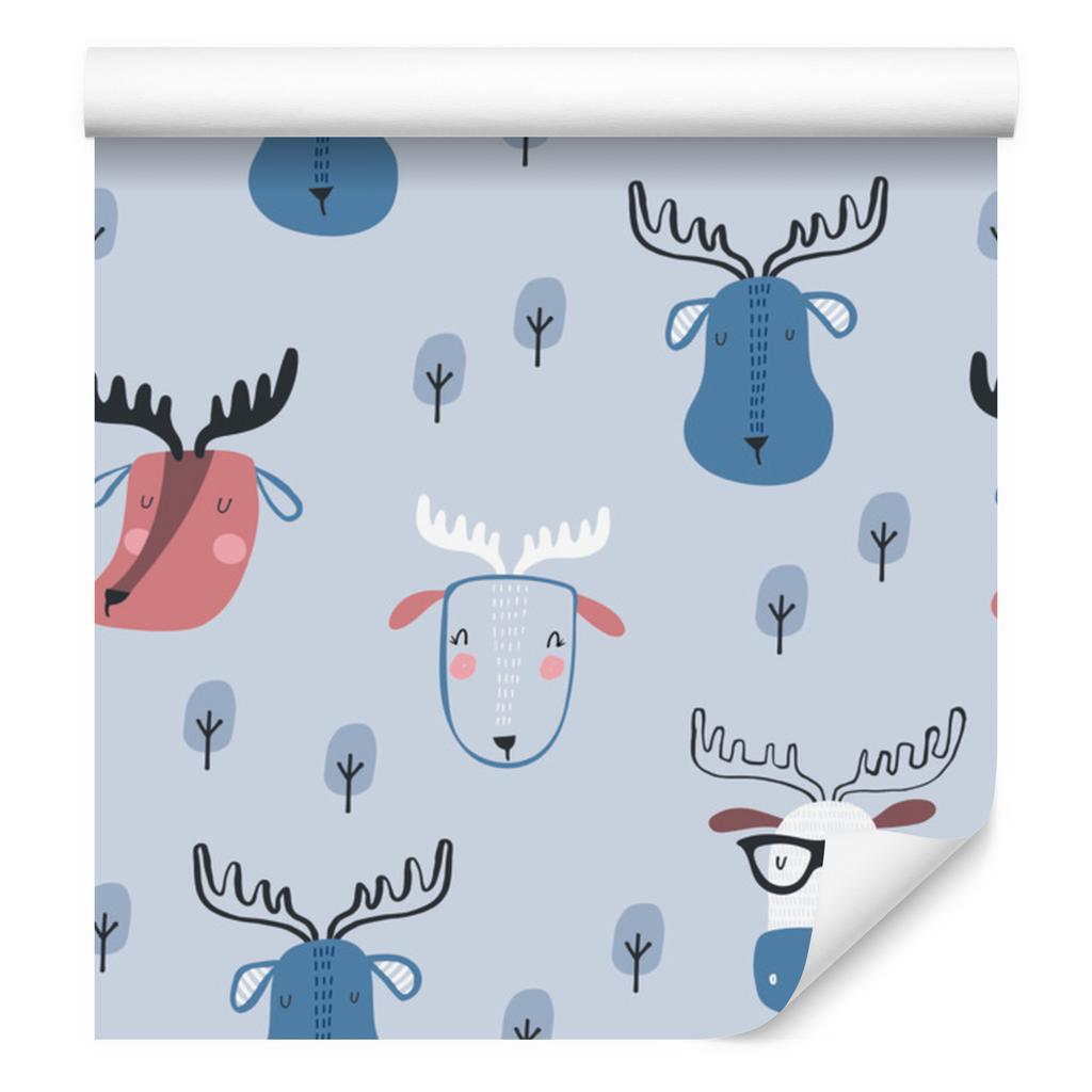Forest Animals Wallpaper in Scandinavian Style for Living Room and Bedroom 50x1000