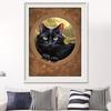 Un Gatto Nero Pittura Diamante 5D Fai da Te Animale Ricamo Diamante Rotondo Completo