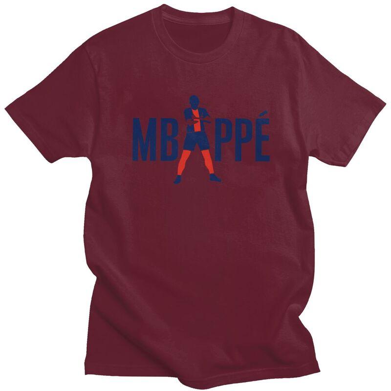 Individuelles Fußball Mbappes T-Shirt für Herren 100% Baumwolle T-Shirt Freizeit-T-Shirts Kurze Ärmel Fußball-Liebhaber T-Shirt Kleidung