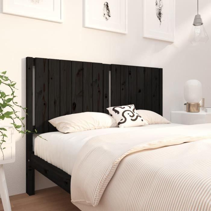 VidaXL Headboard Black 145.5x4x100 Cm Solid Pine Wood 818874