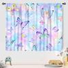 Butterfly Curtains Girls Room Rainbow Pink Purple Galaxy Star Princess Kids Drapes Treatments Living Rooms Curtain Polyester Perfect For