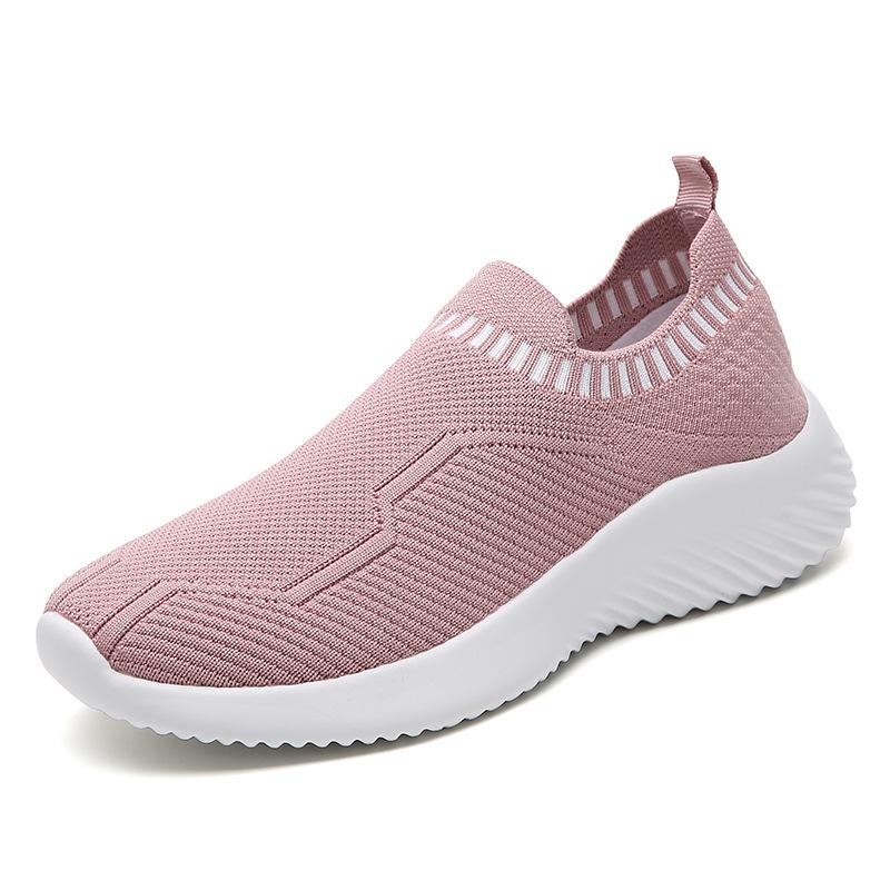 Women's casual shoes spring and summer fly-woven sports casual shoes comfortable mesh one-pedal light soft-soled women's shoes