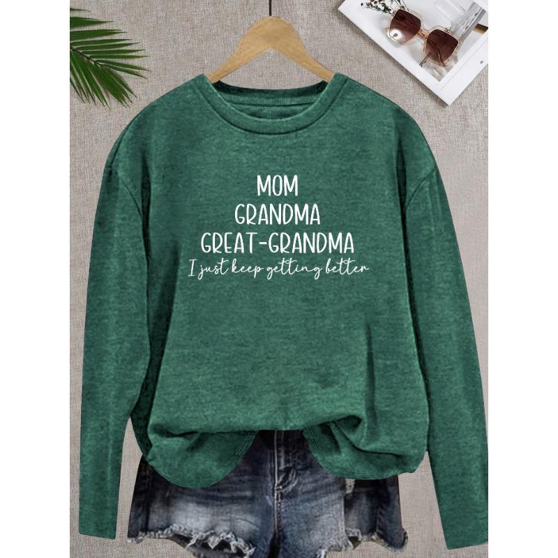 Women's Printed Graphic Casual Round Neck Long Sleeve T-Shirt