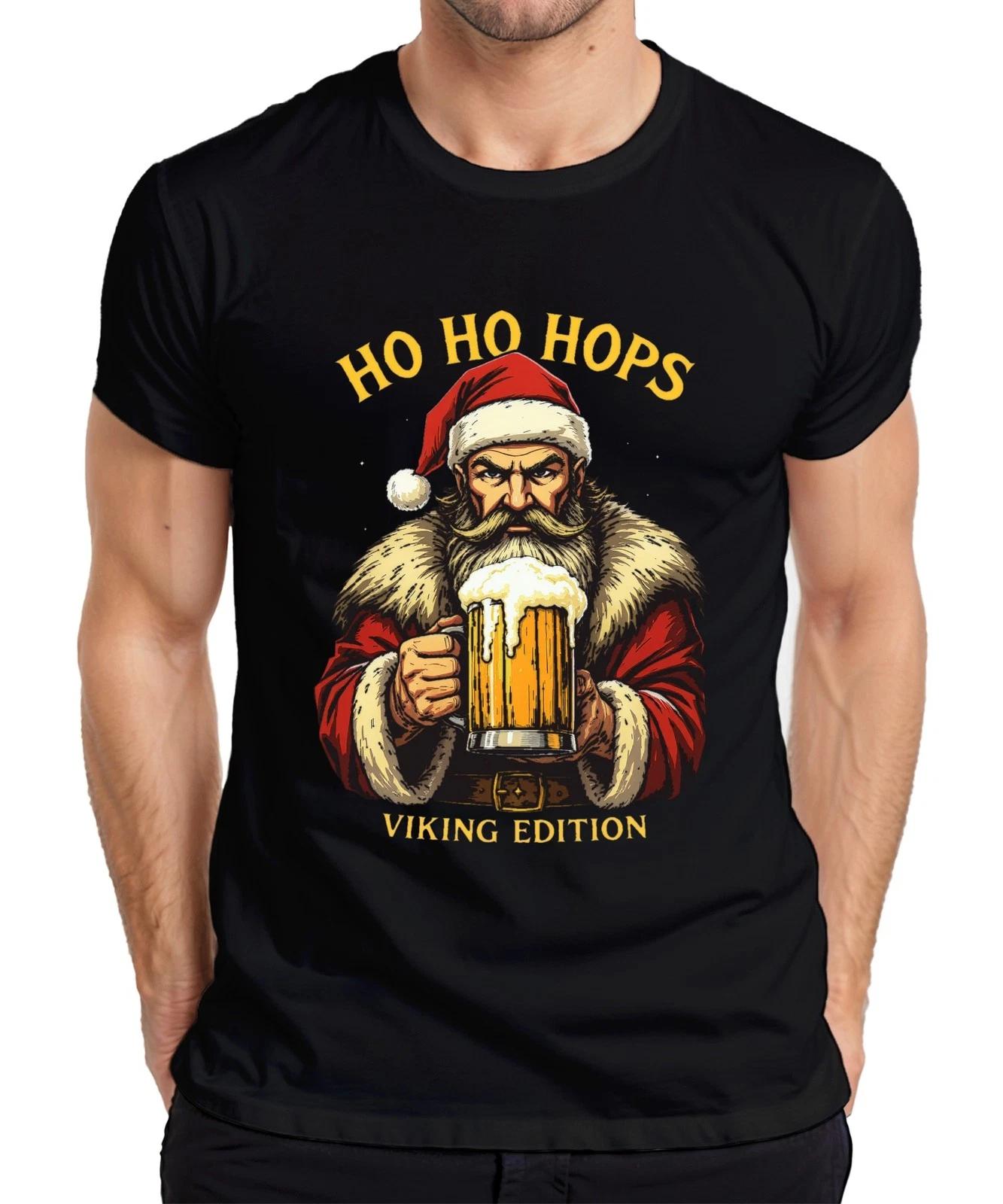 Ho Ho Hops Weihnachtsmann Viking Edition Bierkrug Wikinger lustig Herren T-Shirt XXXXL