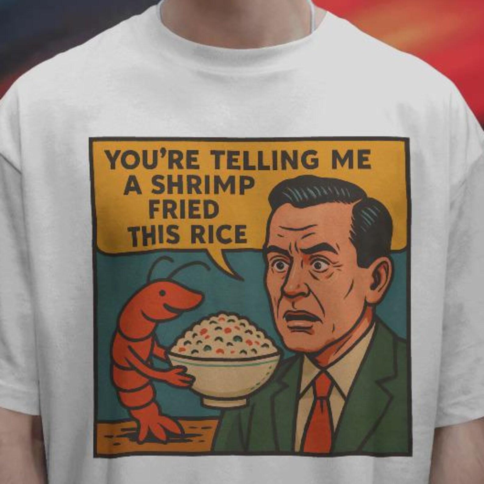 Comfort Colors Shrimp Fried Rice Shirt - Funny Retro Comic Tee 3XL