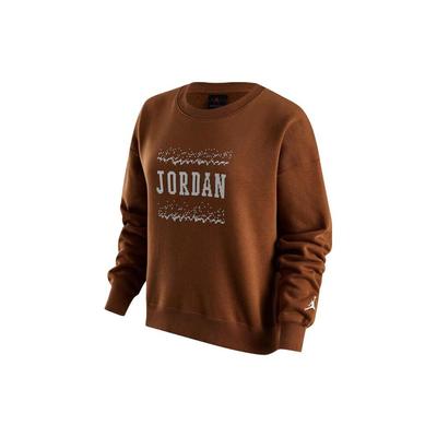 Alphabet Crew Neck Casual Sporty Sweatshirt Women Tops Brown FZ2140-281
