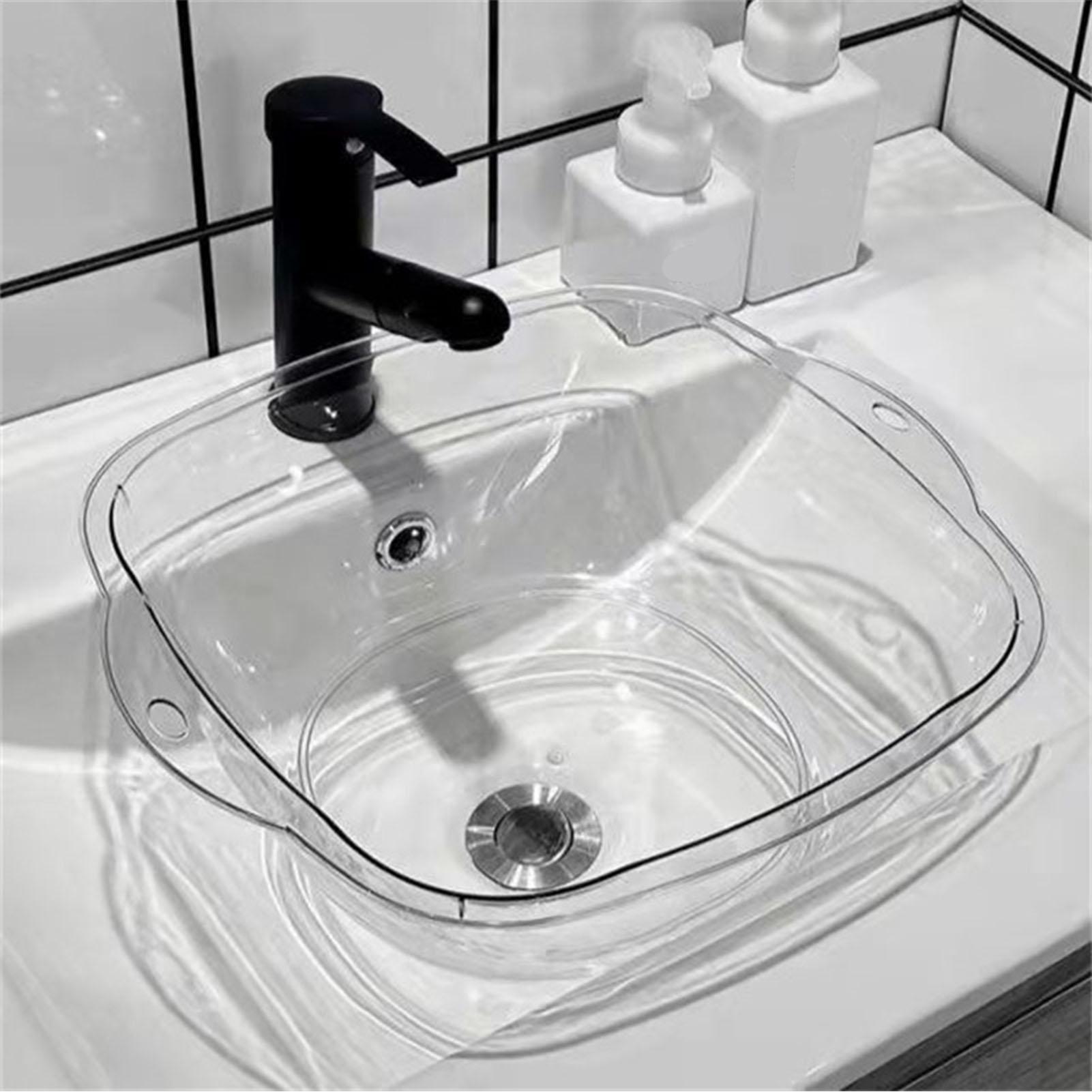 

Wash Basin Stylish Transparent Sturdy PET Multipurpose Face Washing Basin for Home M M