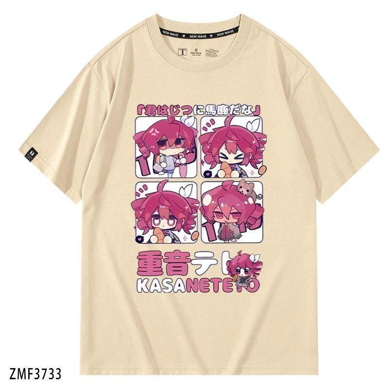 

2025 New Anime Kasane Teto Cosplay Cartoon Printed Short Sleeve TShirt Casual Tee Fashion Vintage Shirts Versatile in Summer 4XL