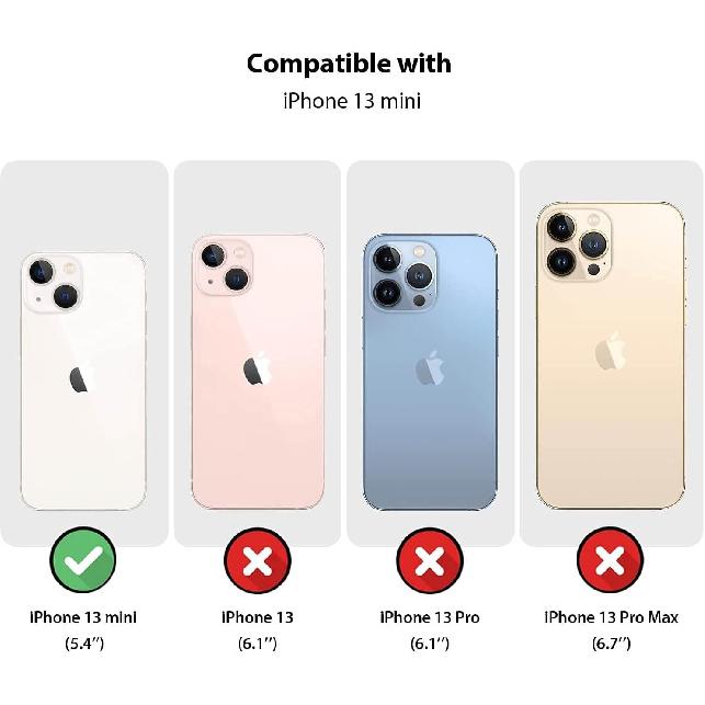 for iPhone 13 Mini Case with Card Holder,Credit Card Slot Protective Wallet Case - Grey