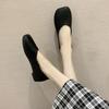Square Head Soft Sole Single Shoes Women's Summer and Autumn Low Heel Soft Leather Women's Shoes Two Shoes Women