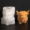Silicone Animal Molds 3D Silicone Molds Highland Cow Design Mould for Wax Cake Ice Food Gummy Crafts Baking Candle Candy Snack