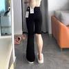 Women's Black High-Waist Stretch Flare Jeans - Slimming, Versatile, Hip-Covering for Pear-Shaped Bodies, Perfect for Spring and Autumn.
