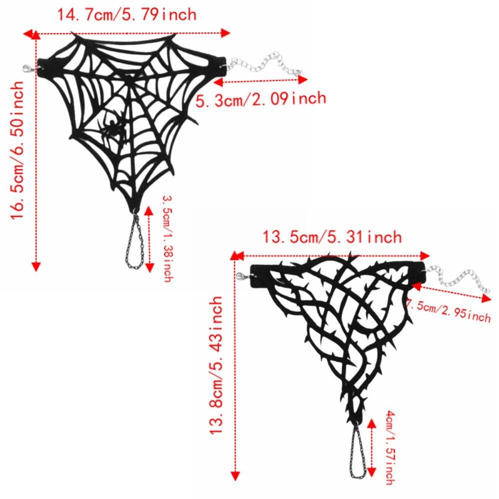 Double-sided Spider Web Bracelet Velvet Adjustable Hand Chain Gothic Bracelet Music Festival
