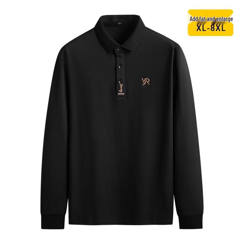 Men's Plus Size Embroidered Long Sleeve Polo Shirt