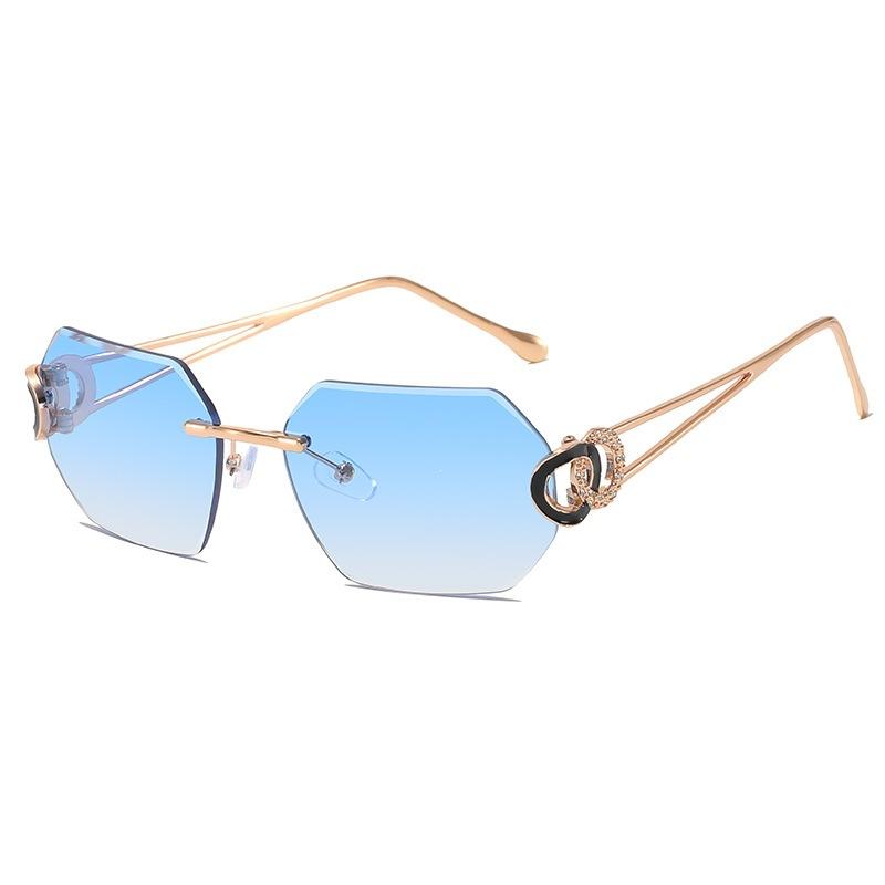 Borderless sunglasses for women's advanced sense of UV protection, sun protection, sunshade for big face and thin sunglasses, new trendy