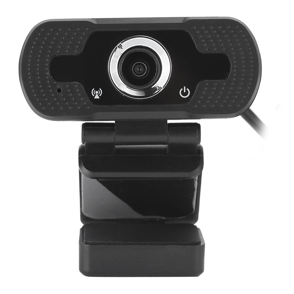 Webcam Computer Camera with Microphone for PC Laptop Desktop Video Call W8 1080P Black