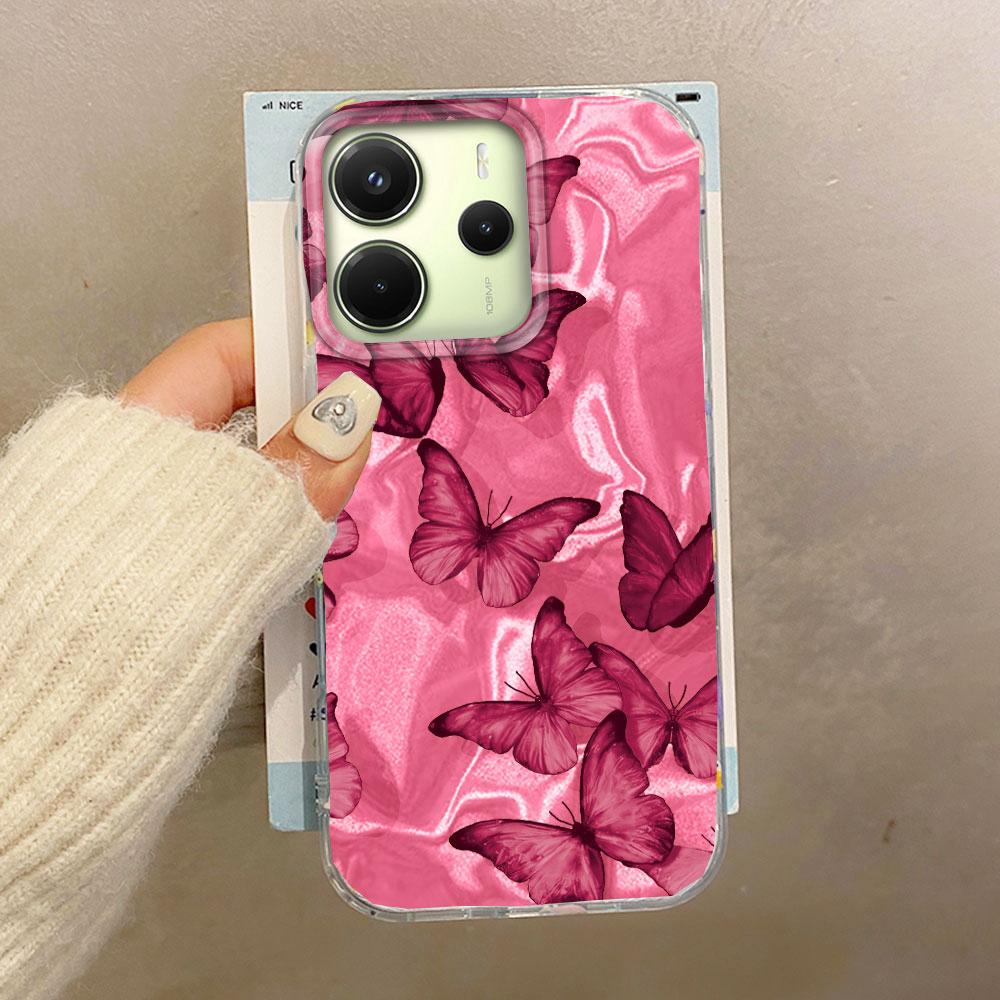 Lila Schmetterling Wasserwellen Textur Handyhülle für Xiaomi Redmi 13C A5 Note 13 14 13T 14T Pro Poco C71 Hülle Silikon Taschen Abdeckung
