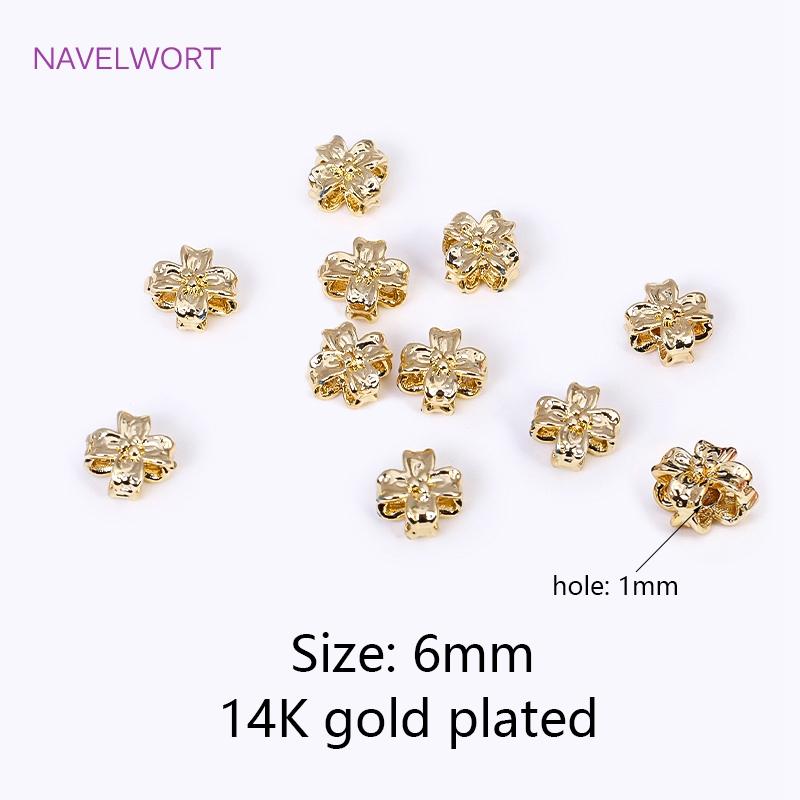 

Brass 18K Gold Plated 6*6mm Flower Spacer Beads,DIY Bracelet Necklace Making Findings,Jewelry Making Supplies Wholesale 10 pieces