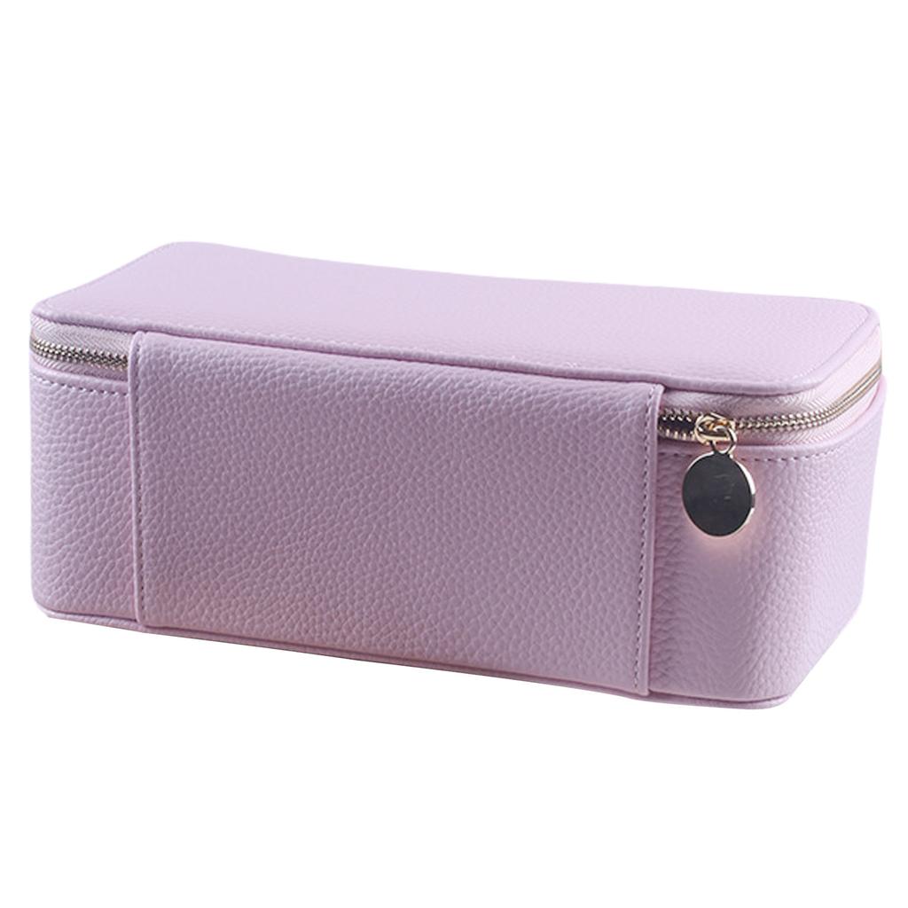 Elegant Travel Jewelry Case with 12 Velvets Zippers Pouches PU Leather Earrings Necklaces Organizer Accessories Holder