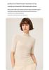 Women's 18-Gauge Fine-Spun Yangtze Yarn 100% Wool Mid-Sleeve Spring Slim-Fit Base Layer Top