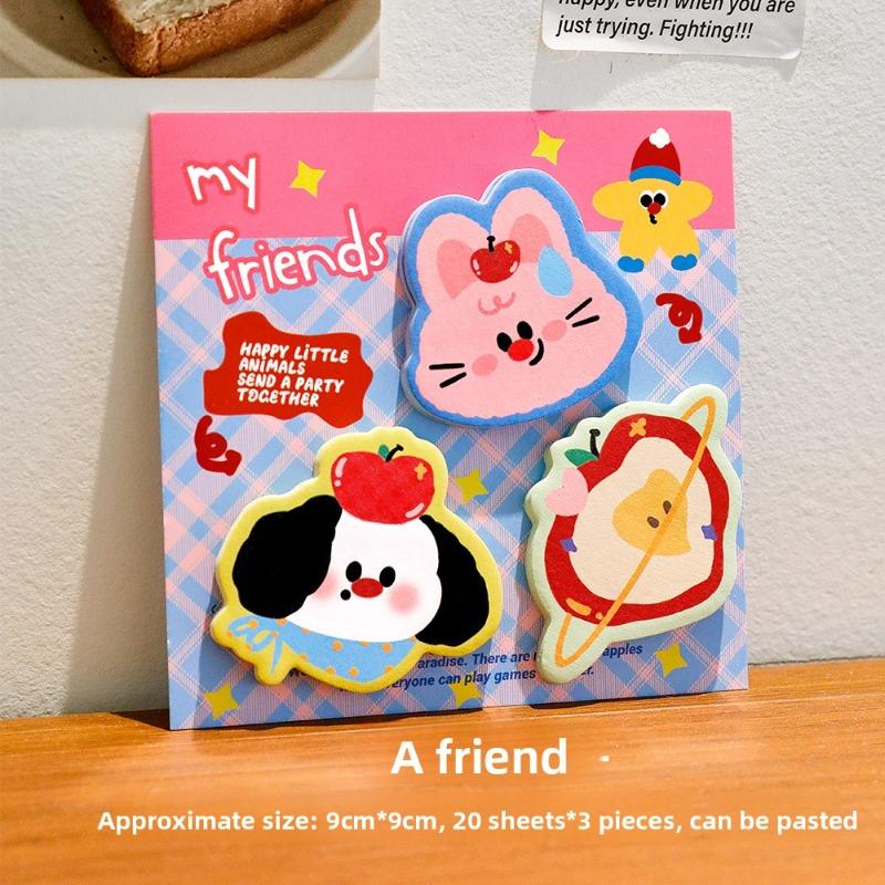 

Cute and Adorable Pet Combination Sticky Notes, Student Cartoon, Multiple Hand-held Notes, Decorative Stickers, and Message Notes Rabbit companion