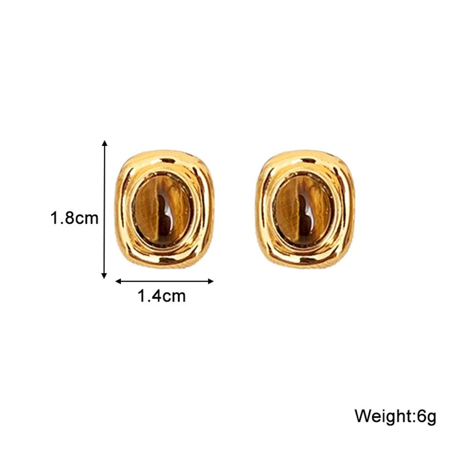 Maillard Brown Square Geometry Stud Earrings For Women New Trend Jewelry Simple Wedding Christmas Girl Gift Jewelry